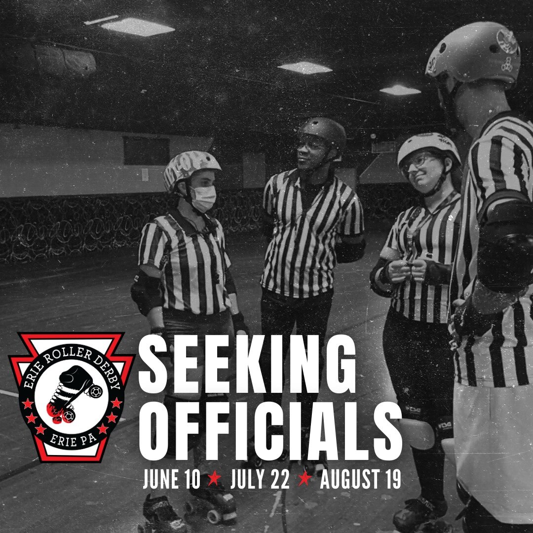 Erie Roller Derby is seeking skating and non-skating officials for our three home games this season. All home games are held in Erie, PA at the Bayfront Convention Center with the first whistle at 7:00 PM. 

Got questions? Let us know at eerierollerg