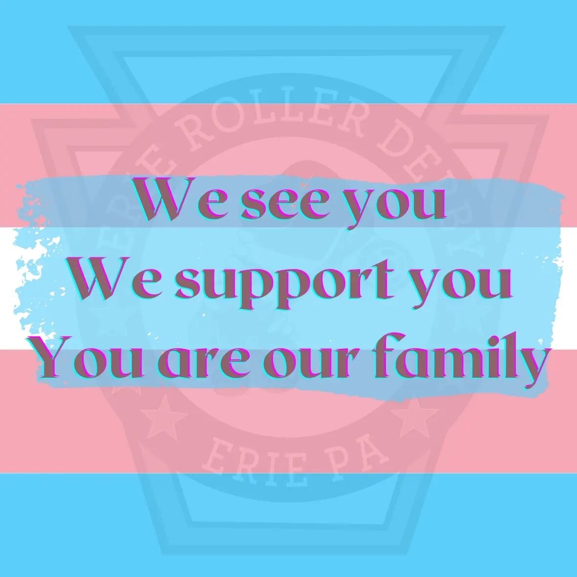 It's trans day of visibility. Our trans siblings are being jeopardized far more this year and need our support. We want to take a moment to say that we support all of our trans athletes, volunteers, and fans. Roller derby is for every body.
. .
#erie