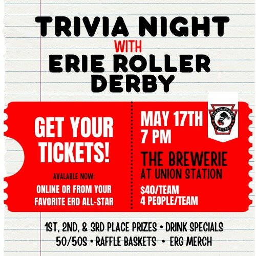 It's that time of year again when you get to challenge us to a game of wit and wisdom! Get your smartest pals together for a night of fun, a chance to win fabulous prizes, and bragging rights for being smarter than an ERD All-Star!

Cost: $40/team, 4