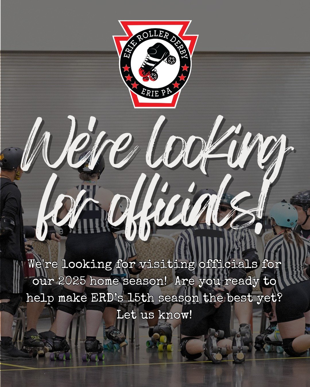 We're looking for skating and non-skating officials for our 2025 home season! Are you ready to help make ERD’s 15th season the best yet? Sign up here: https://forms.gle/QnE1c1KaKNMYE7Tx8
#erd #erierollerderby #erie #eriepa #keeperieweird #roll