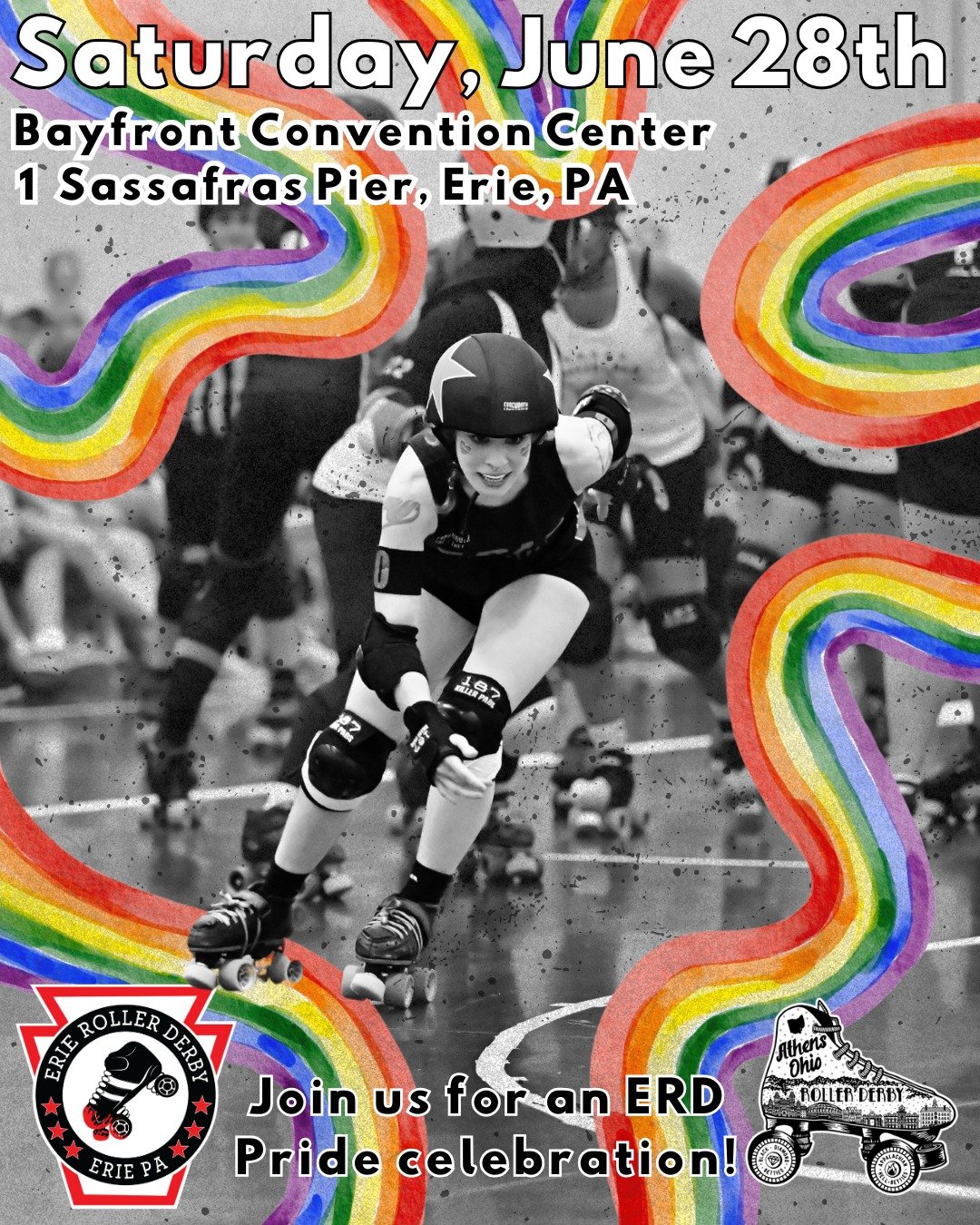 There are only two more days until our home season kicks off! We are so excited to play our friends from Athens Ohio Roller Derby. You don't want to miss it!
Grab your advance tickets from your favorite ERD member or at the 🔗link in our bio!
Doors