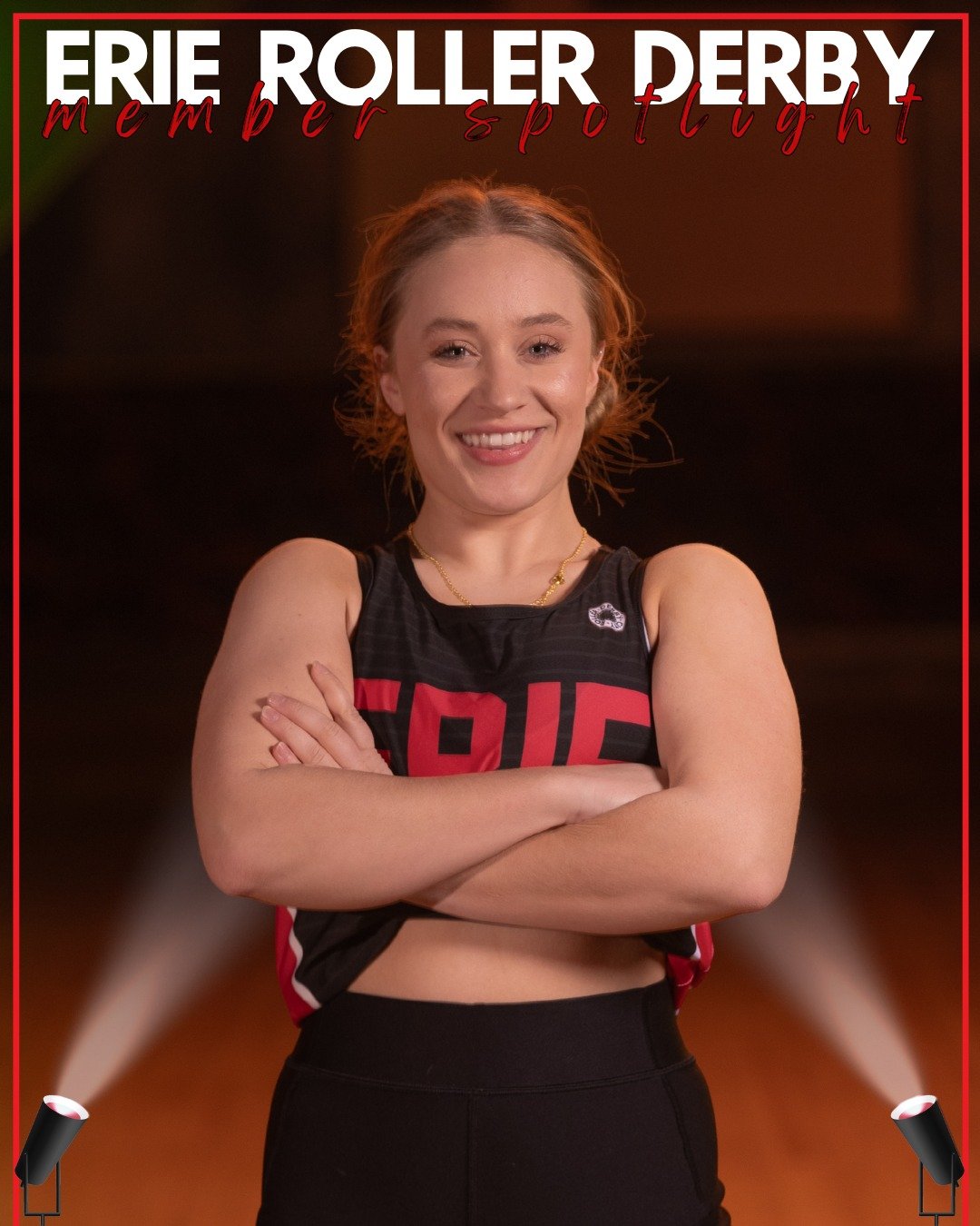 The ERD spotlight had no trouble finding today’s skater. It’s #017 Devilish Diva! She’s a show-stopping jammer who will slide past you with style. Her moves are slick, quick, and sure to leave blockers stunned. Then she’ll ska