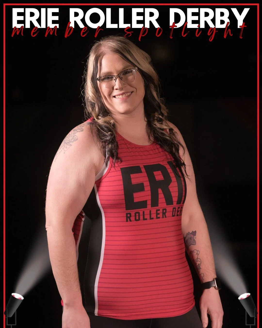 If you don’t know, now you know🎶 the ERD spotlight is shining on #68 Panic! at the Derby! She’s a strong blocker and an ERD veteran. When she’s on the track, Panic is a kind face rookies look to for support. When she’s off th