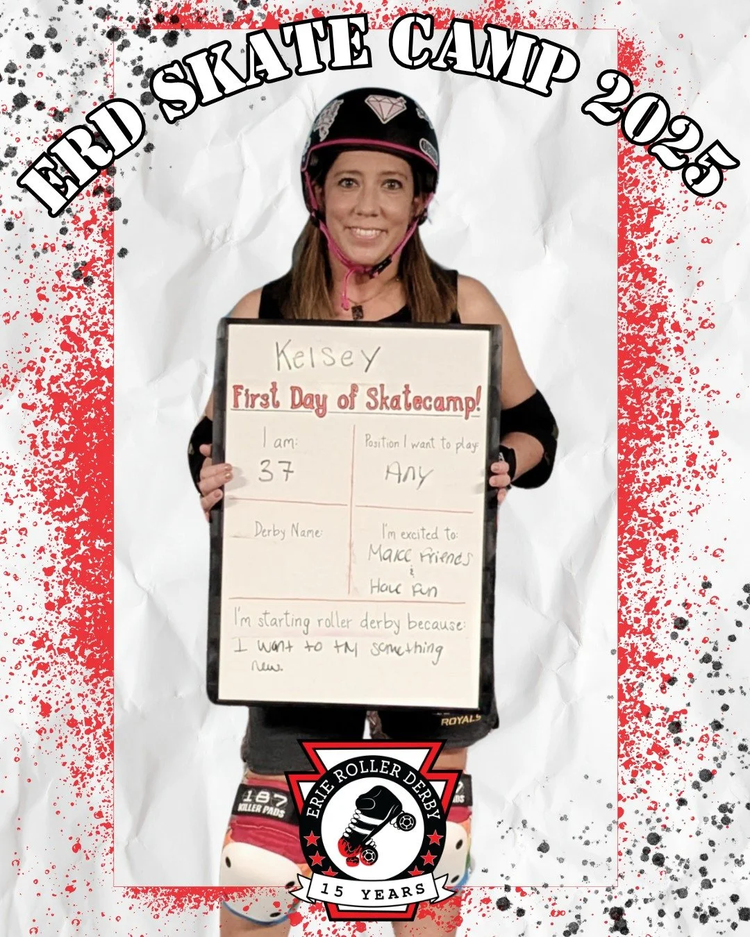Our 2025 skate camp has every kind of camper you can imagine! Returning skaters, freshmeat, future refs, and even Jilldabeast...? 🤔 It looks like everyone is getting in on the camp fun! Later this week, we'll share even more campers' "first day