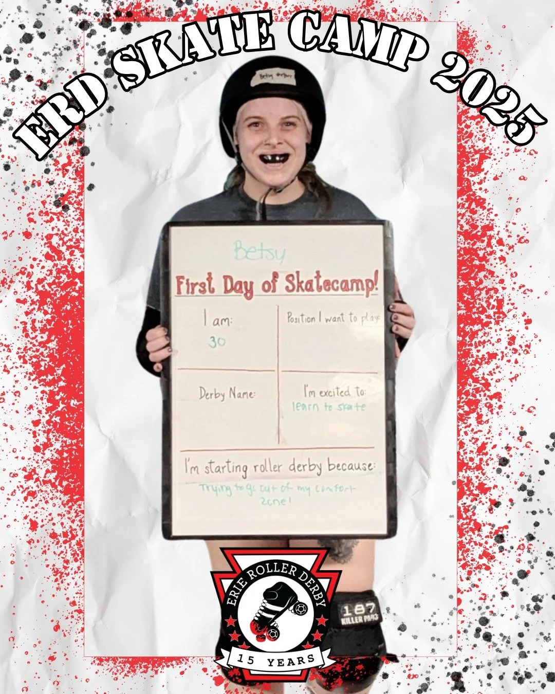 We promised you more "First Day of Camp" pictures, and they're here! These skaties are two weeks in, and feeling the burn! Camp is fun, but not always easy. But they've shown dedication and skill that's blown us away! We're so proud to have