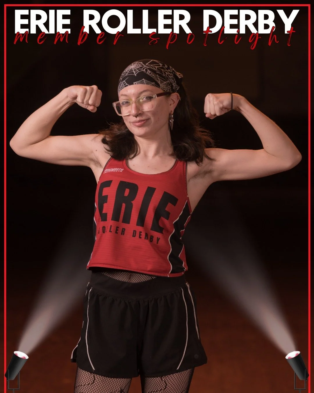 It’s a bird, it’s a plane, it’s #710 Shoosh! If you’ve been to an ERD bout this season, you’ve likely seen Shoosh’s high-flying antics. We’d tell you that apex jumps are her specialty, but she’s “