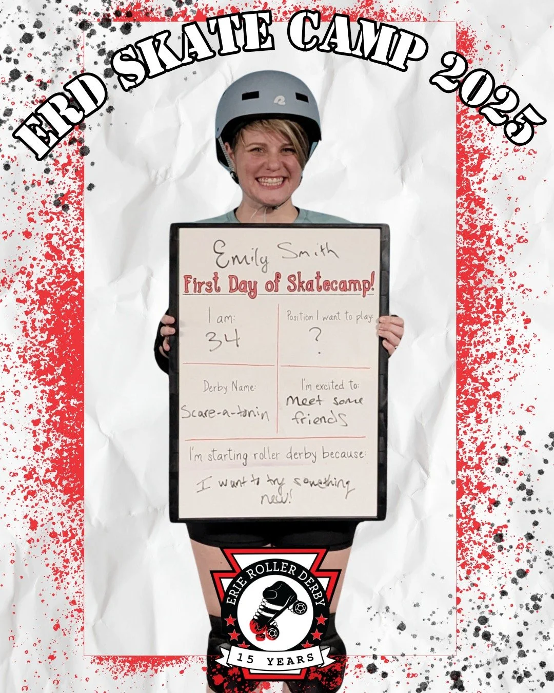 We have even more "First Day of Camp" pictures to share! This camp is our biggest ever! These skaties have already proven their dedication in the first few weeks, and we're so proud of them. Our end of camp scrimmage is going to be better t