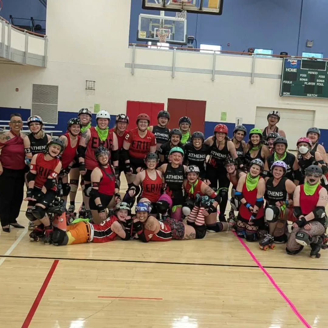 Thank you again to everyone that made this weekend of derby possible! Derby doesn't happen without an enormous amount of effort from a community. We're so happy to share a community with @athens.ohio.roller.derby !

After an incredibly hard hitting b