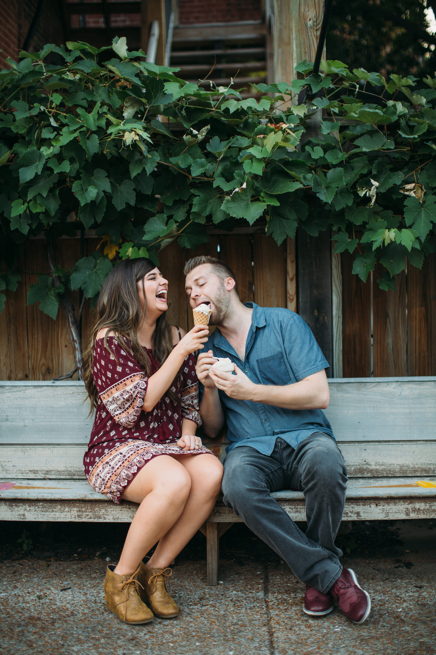 St Louis Engagement photos Ice cream and Salt Lake City