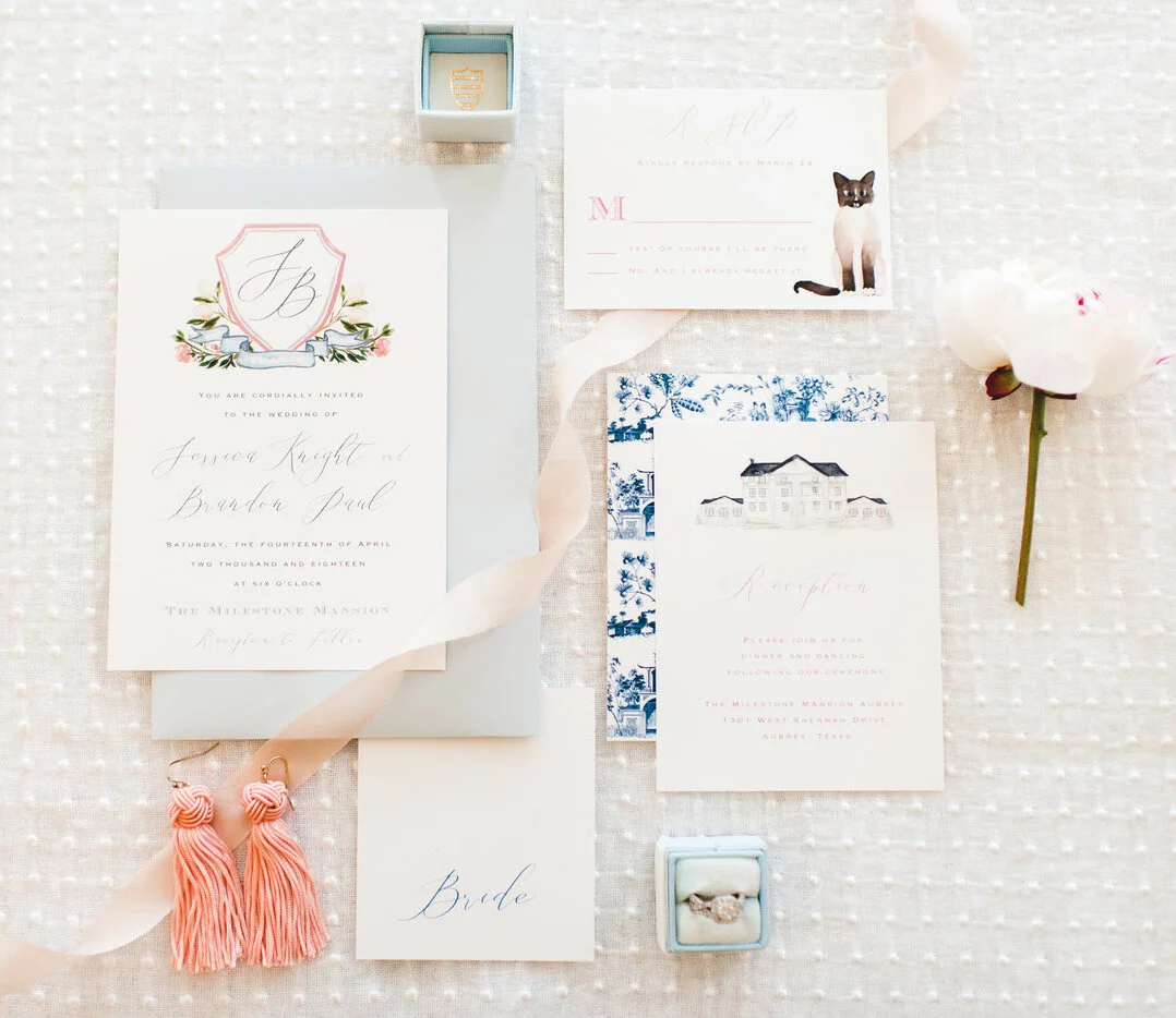 Custom Wedding Invitations Gallery — Pink Champagne Designs