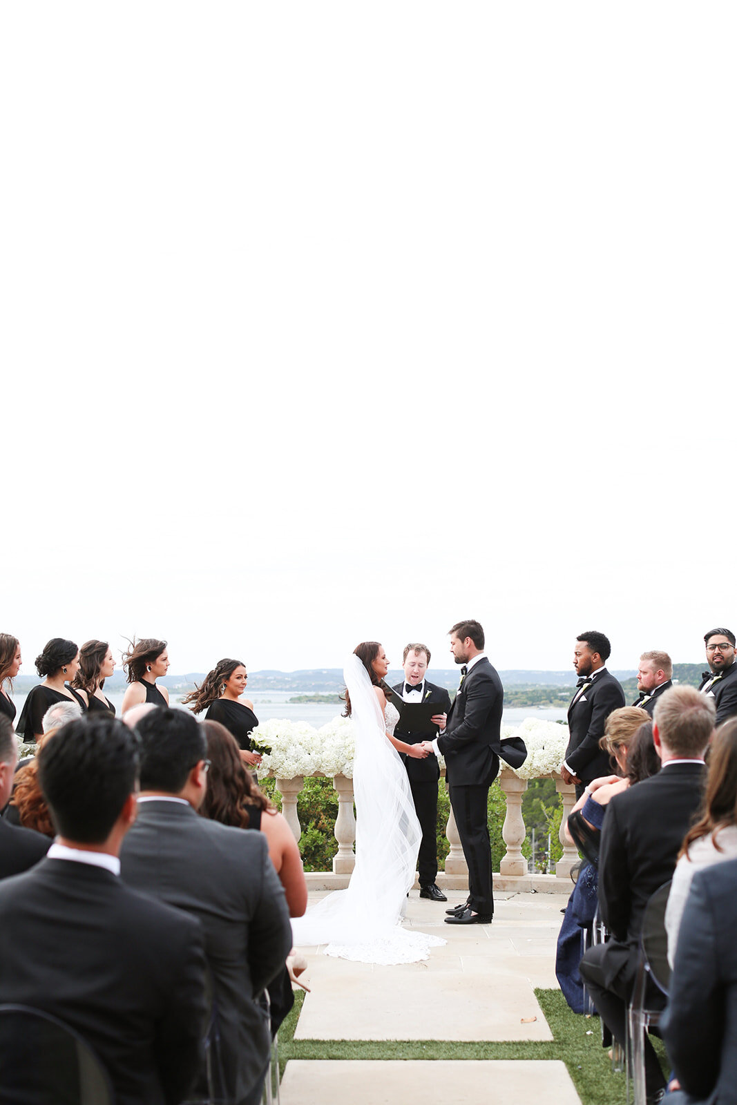 black and white outdoor wedding ceremony.jpg