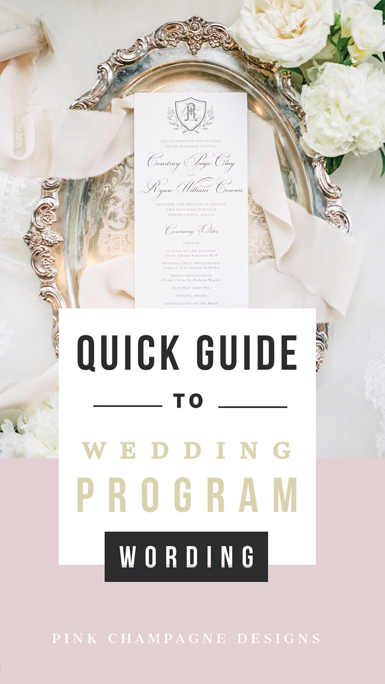 Quick Guide to Wedding Ceremony Program Wording — Pink Champagne ...