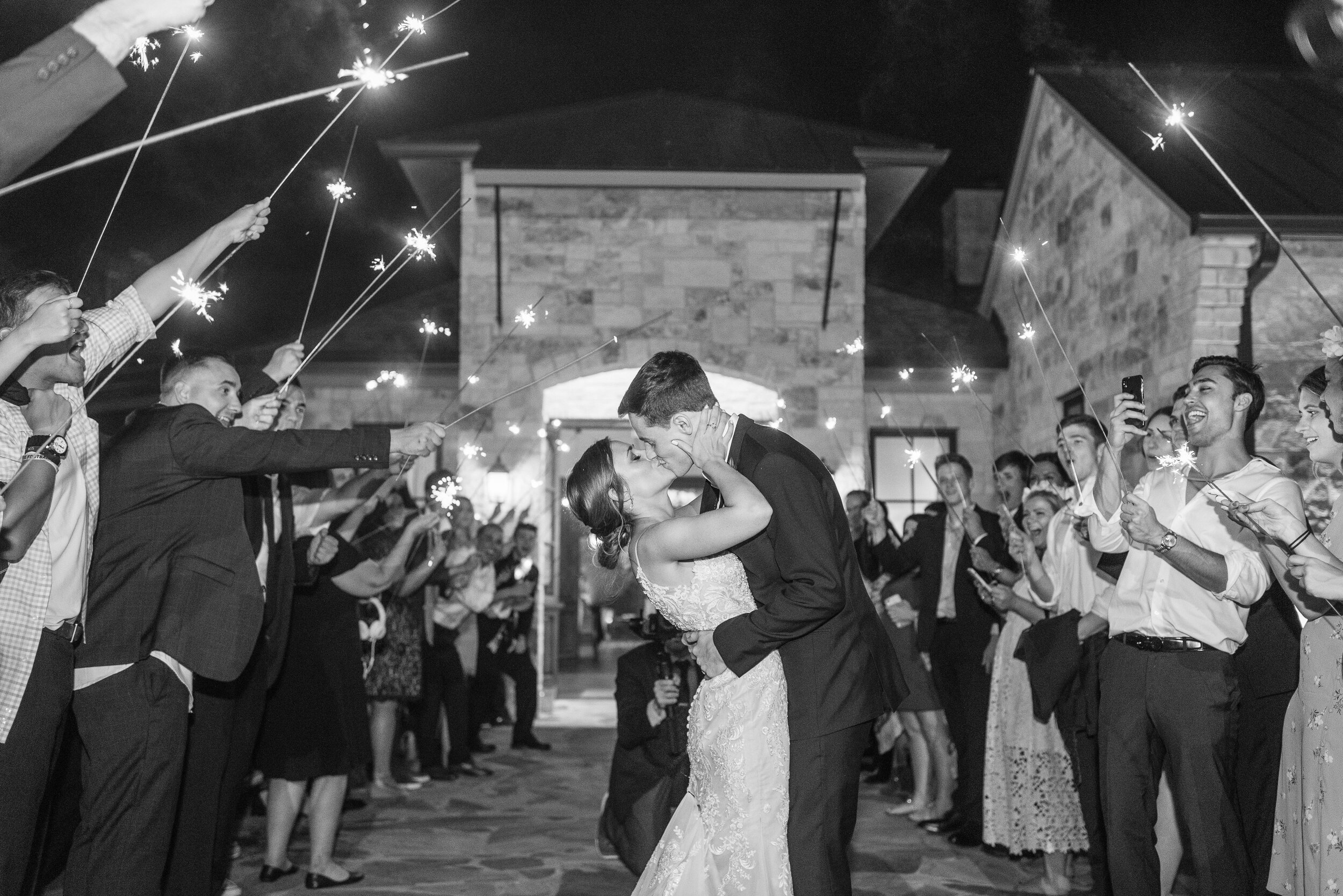 timeless wedding sparkler exit - pink champagne paper