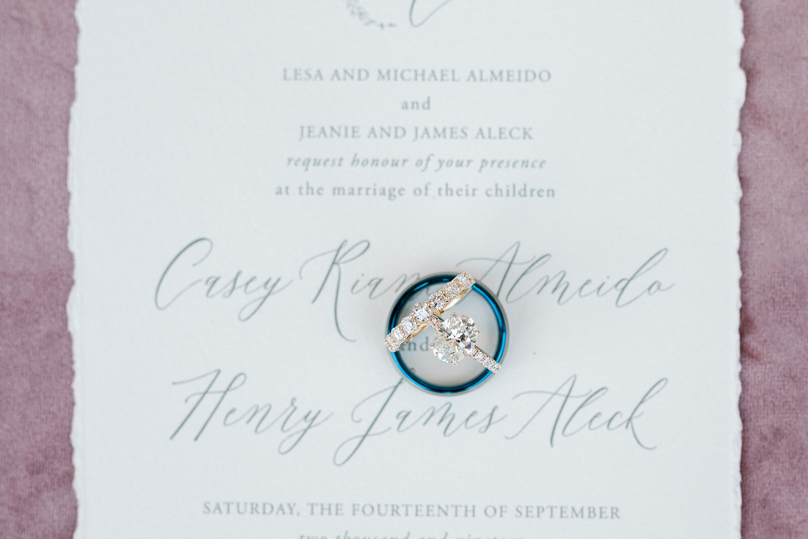 custom monogram invitation by pink champagne designs