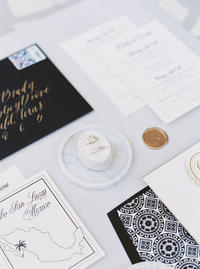 black and white wedding day stationery by pink champagne designs.jpg