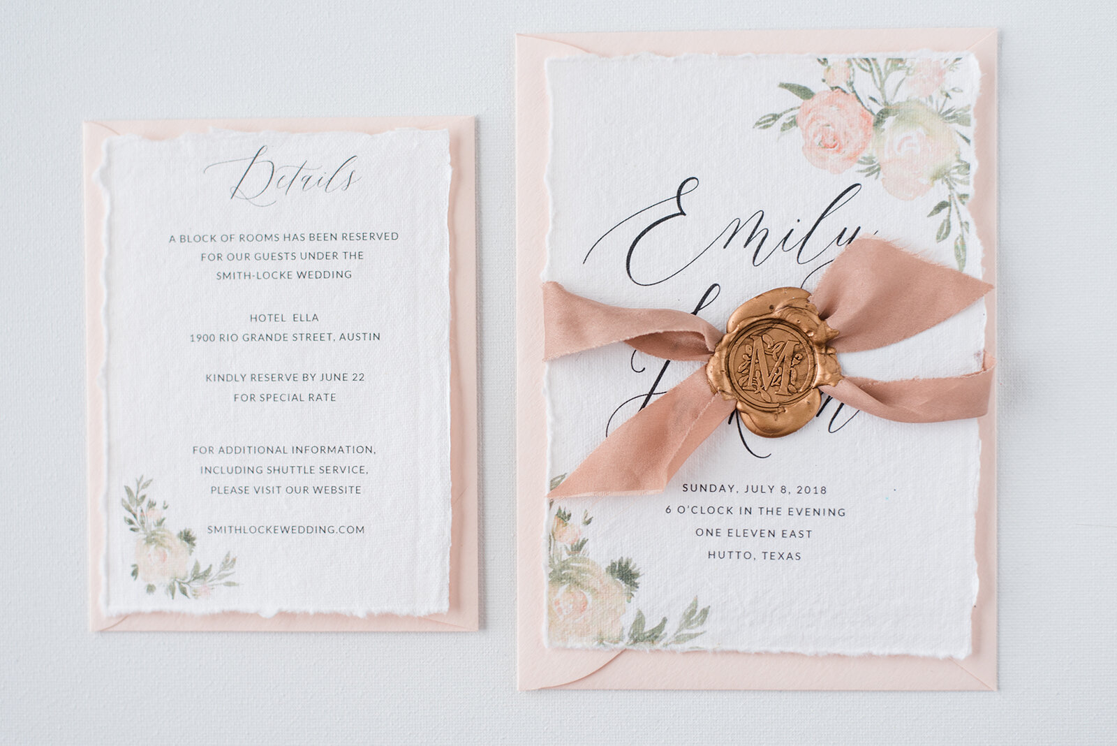 spring textured wedding invitations from pink champagne design.jpg