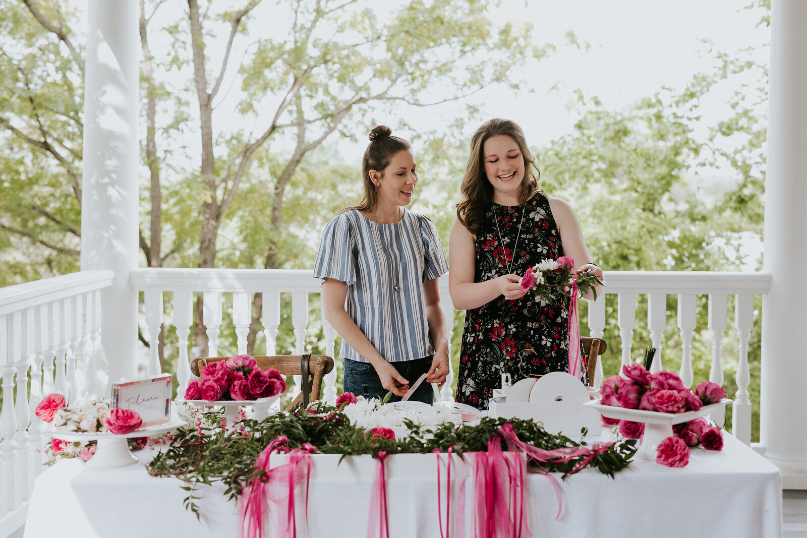 birthday party flower bar with pink champagne designs.jpg