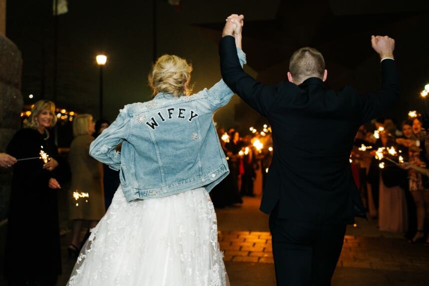 pink champagne deisgns wedding sparkler exit.jpg