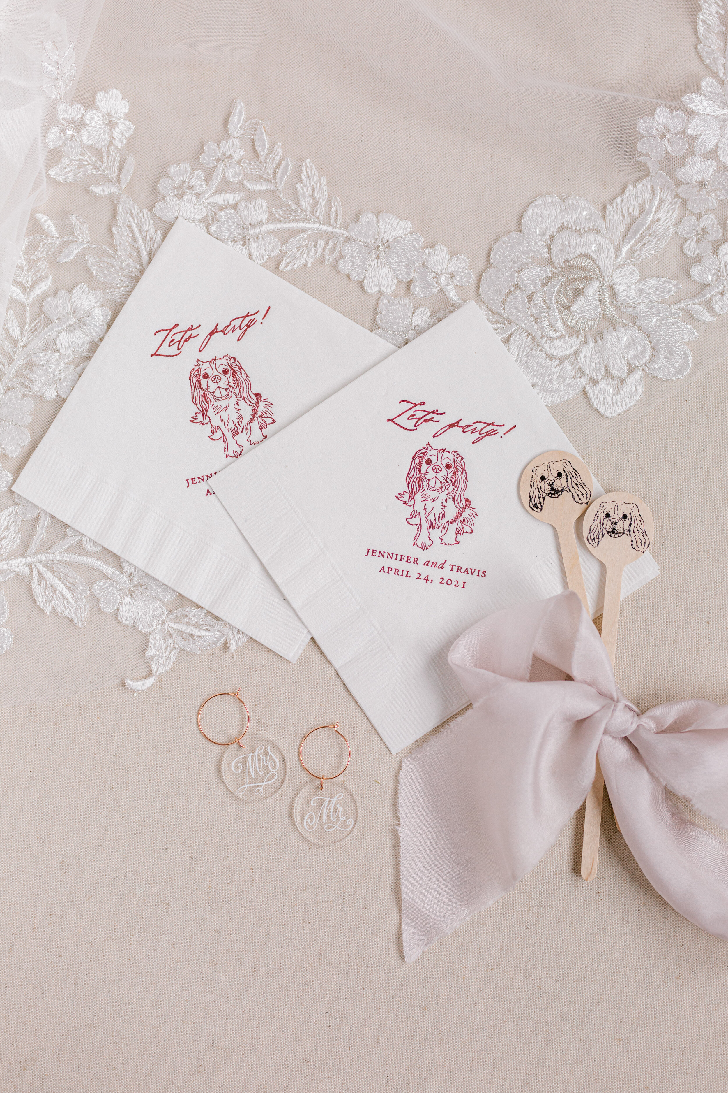 Pink-Champagne-Designs-Wedding-Cocktail-Napkins-Pet-Portraits