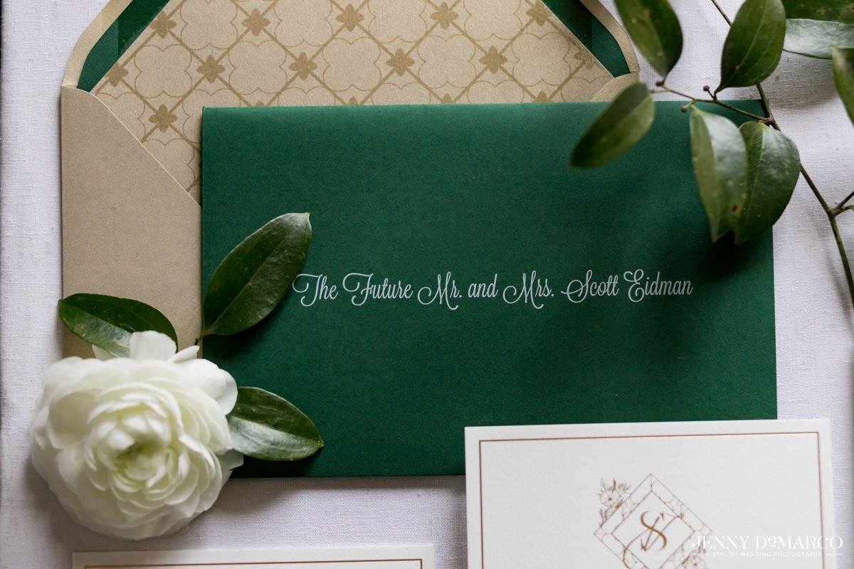 Pink-Champagne-Designs-Deep-green-winter-wedding-invitations