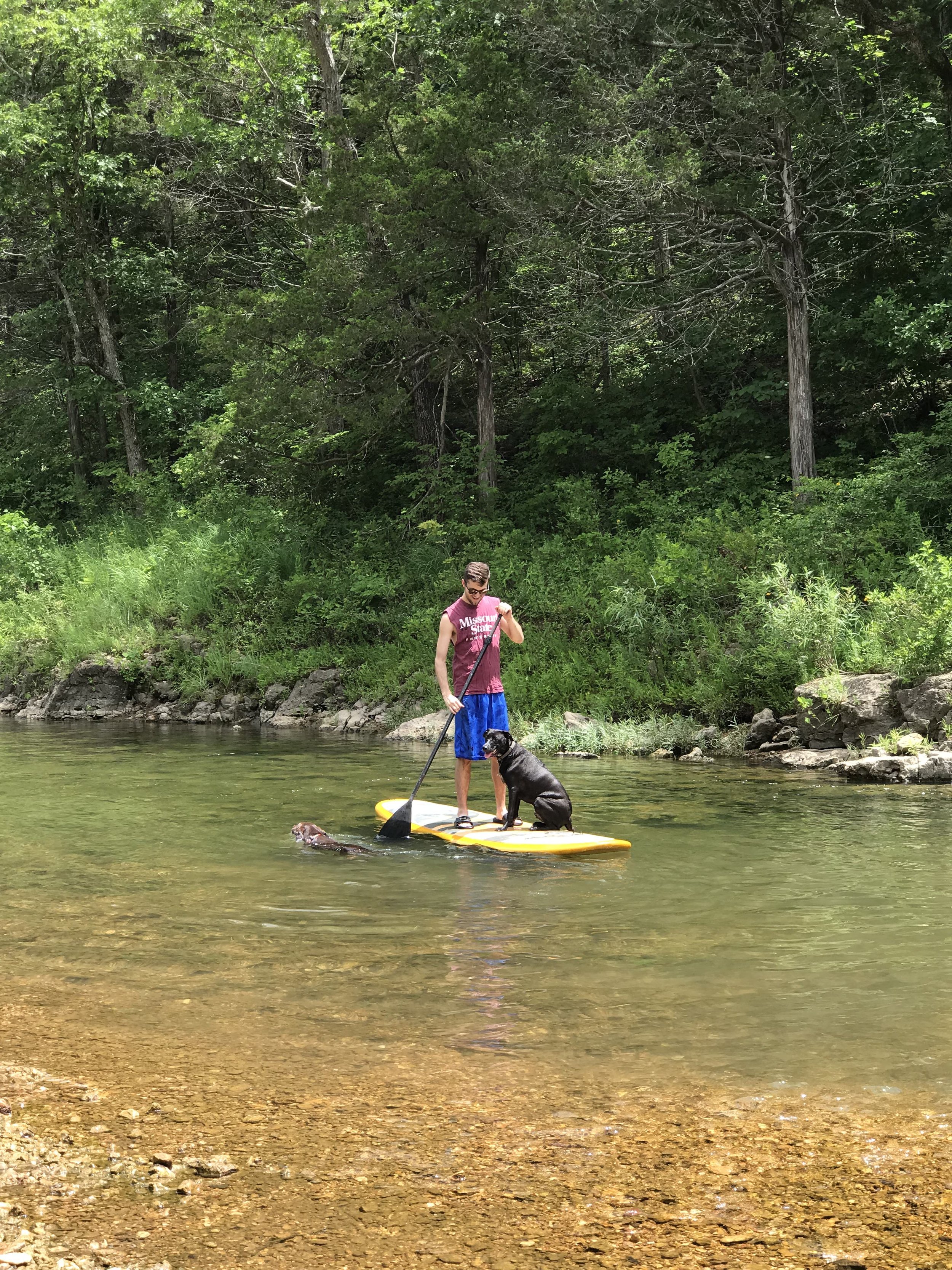  Paddle boarding on the Huzzah Creek 