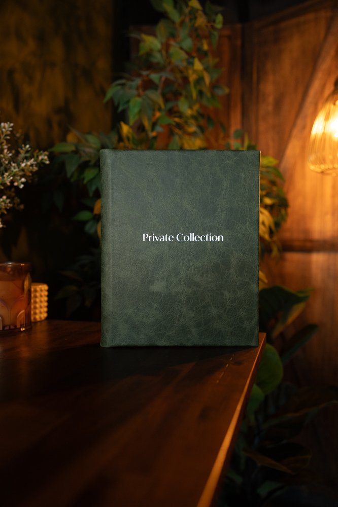 Handcrafted embossed leather boudoir album