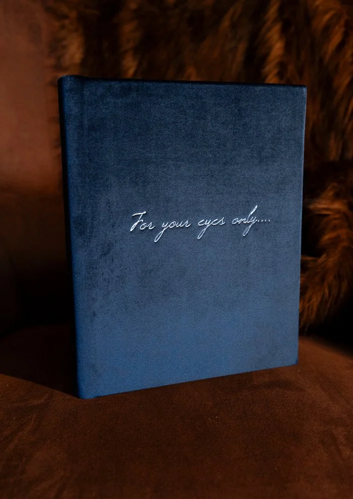 Velvet boudoir album with custom cover