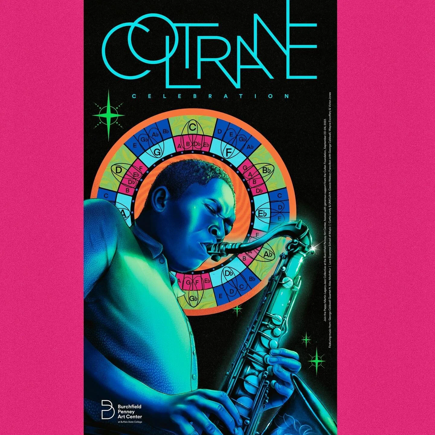 Here&rsquo;s a commemorative portrait I recently did for the John Coltrane Jazz Festival held here every year in Buffalo 💚✨ Layout/Type: @white_bike 

Thank you @bpartcenter for allowing me to create this years poster ✨