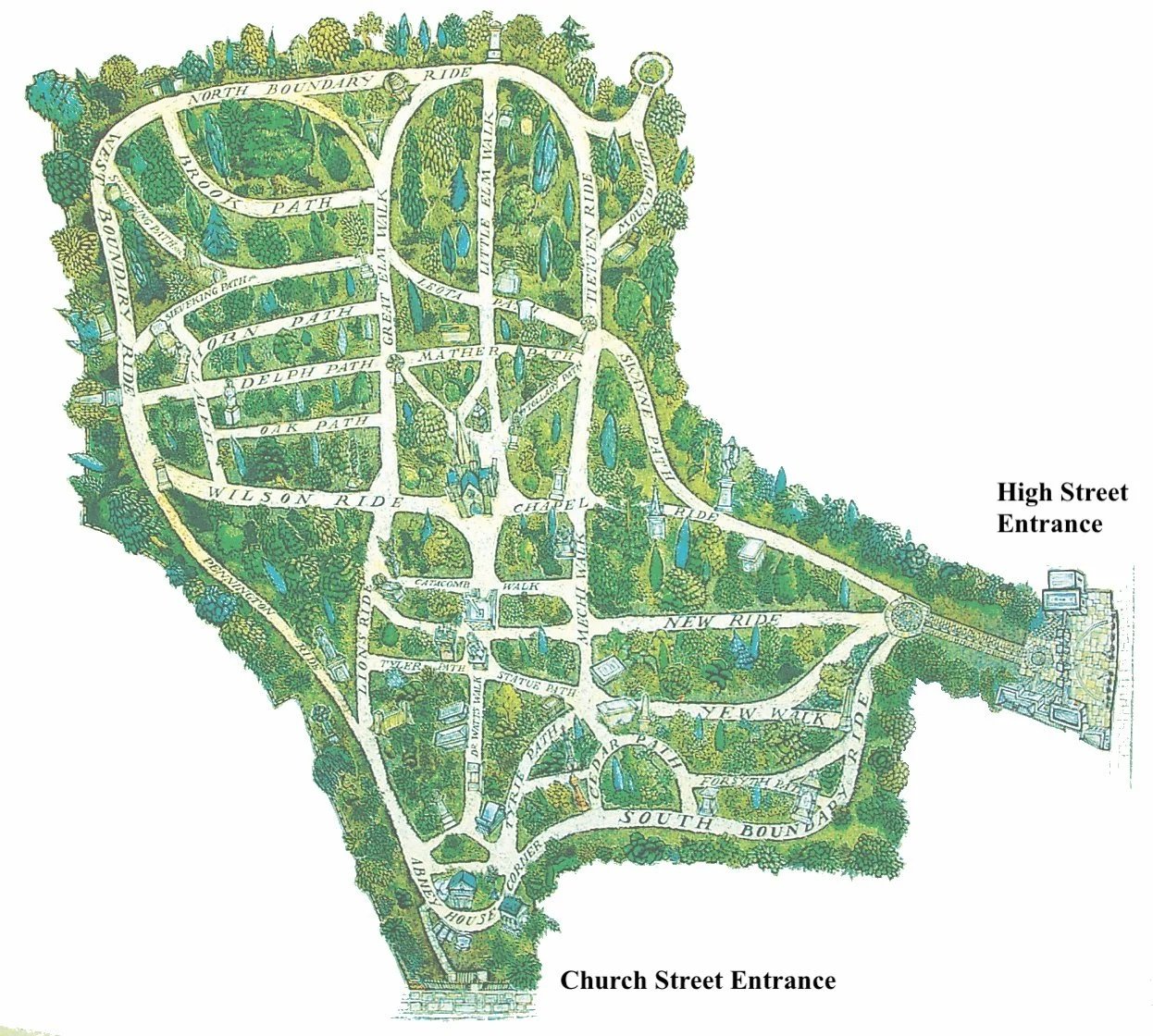 Map of Abney Park site