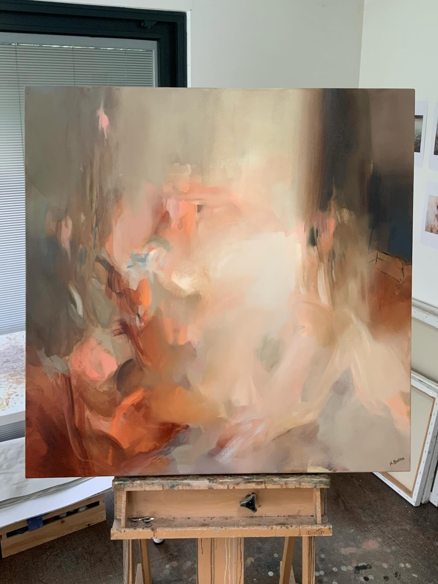 &hellip;

This piece wasn&rsquo;t sitting well with me so I revisited. Feeling happier with her now 🤍

&lsquo;Reflection&rsquo;
100x100cm
Oil on canvas