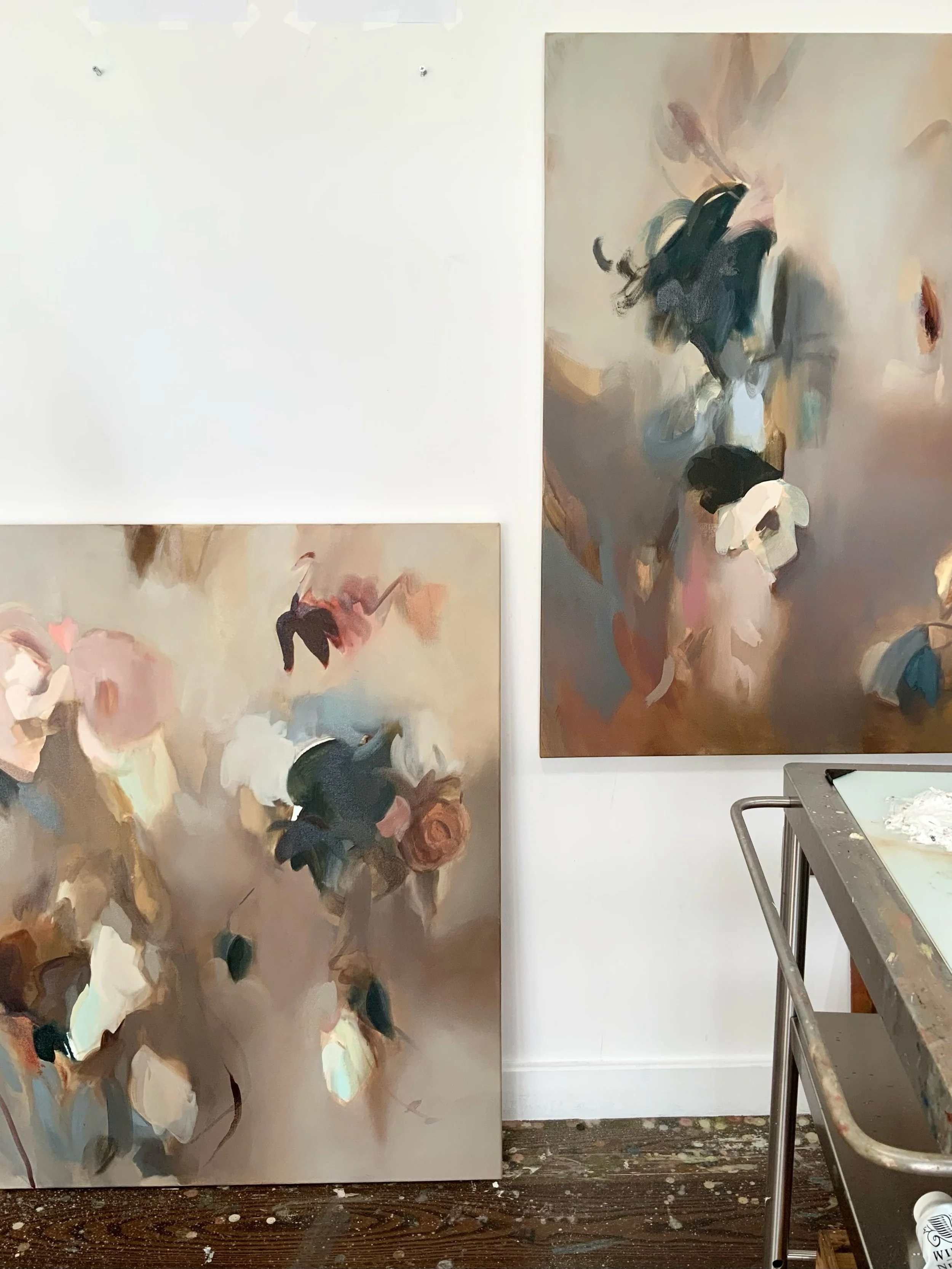 Snippets of a new collection in the making. I think brown grass and fading flora are steering my palette but I&rsquo;m happily going with it 🤍