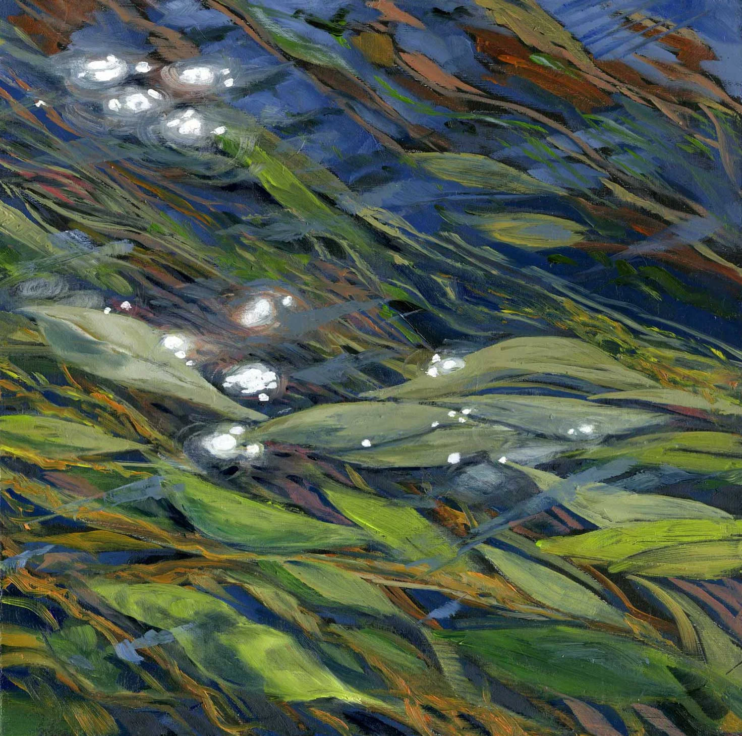 Sparkles | Water Series | 8" x 8" | Oil on Panel