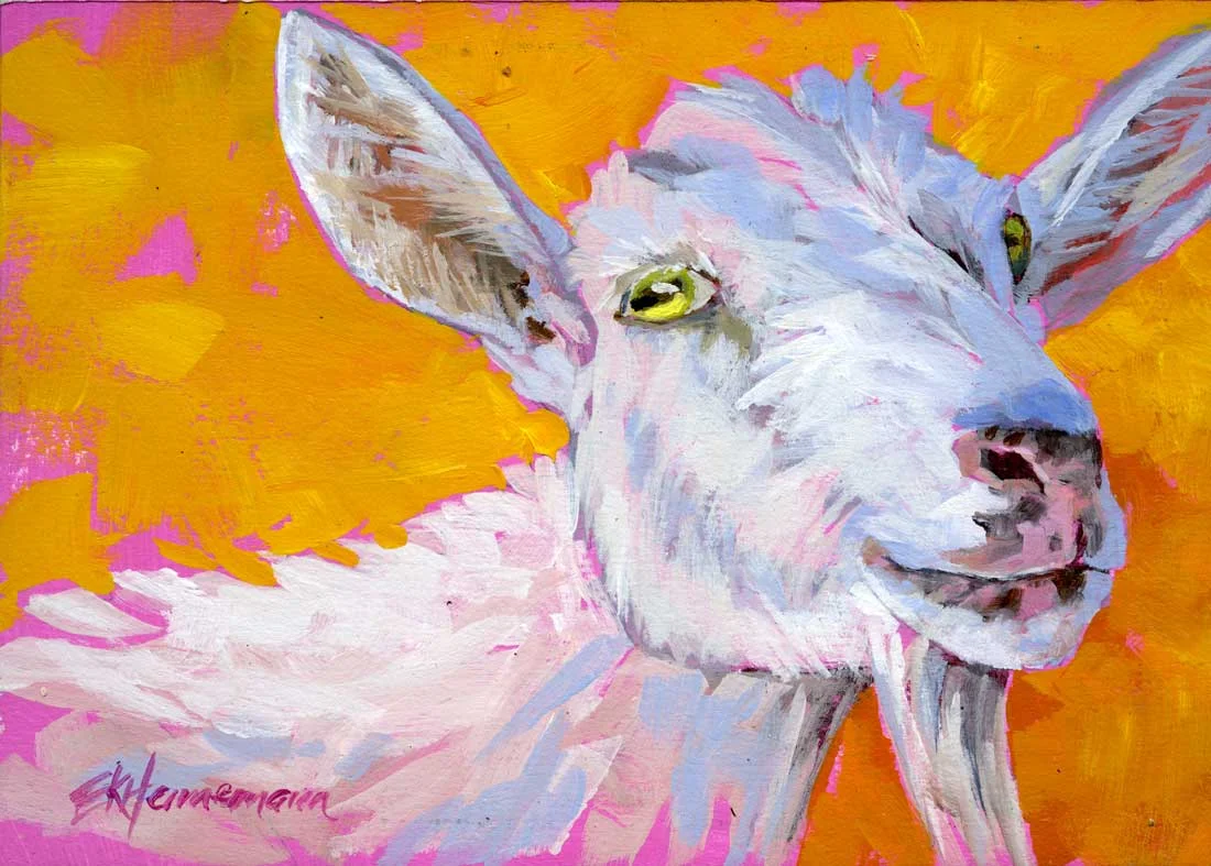 Pretty Goat | 5x7 | Acrylic on Board | Sold