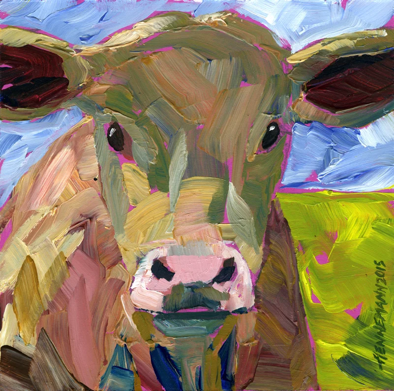 No. 1 Cow | Acrylic | 5" x 5" | Board | Sold