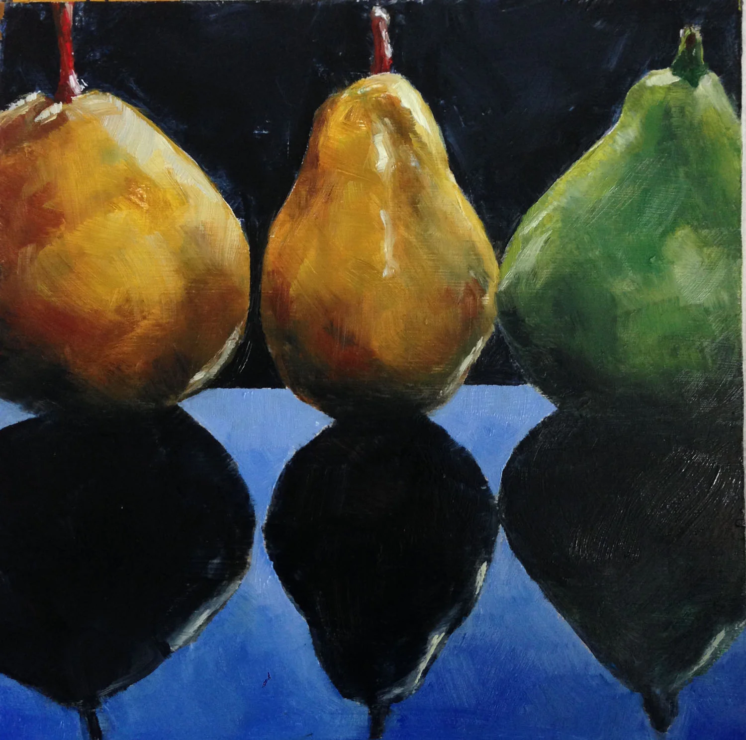 Three Pears | 6x6 | Oil on Board | Sold