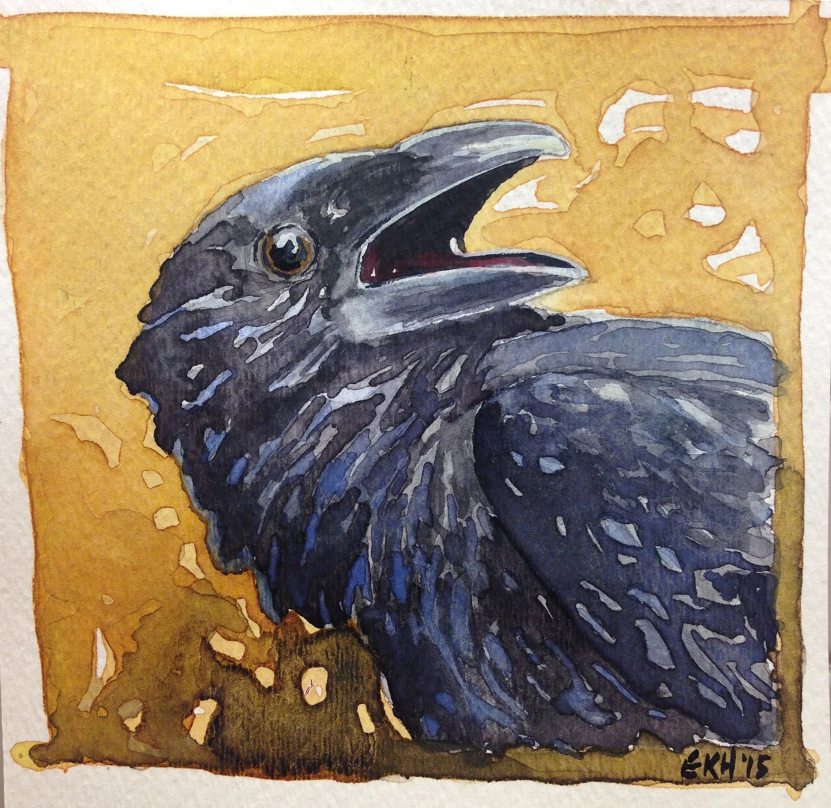 No. 2 Crow | Watercolour | 4.5" x 4.5" | Not for Sale