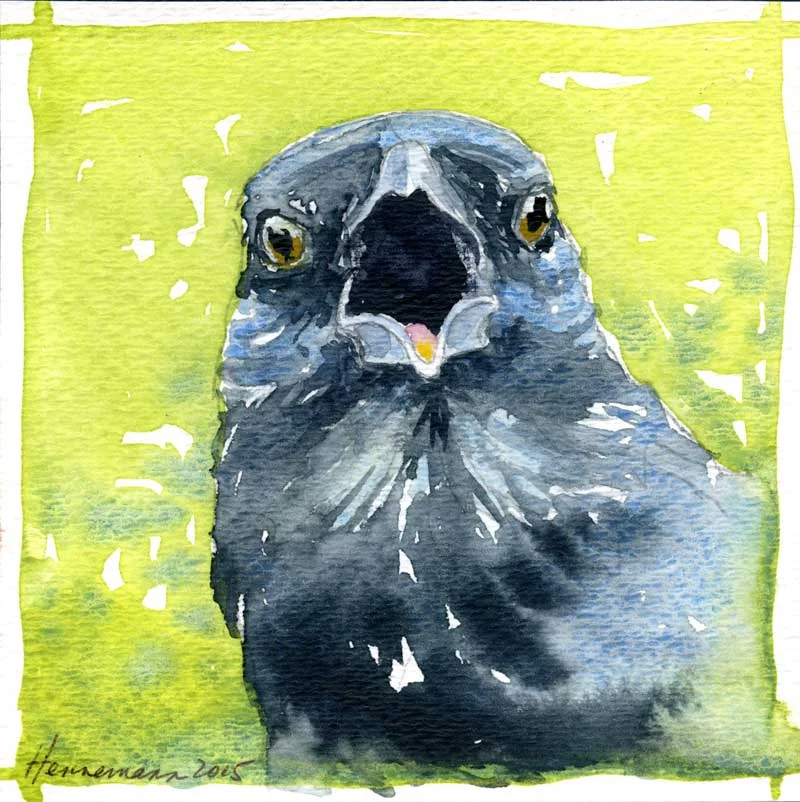 No. 1 Crow | Watercolour | 4.5" x 4.5" | Sold