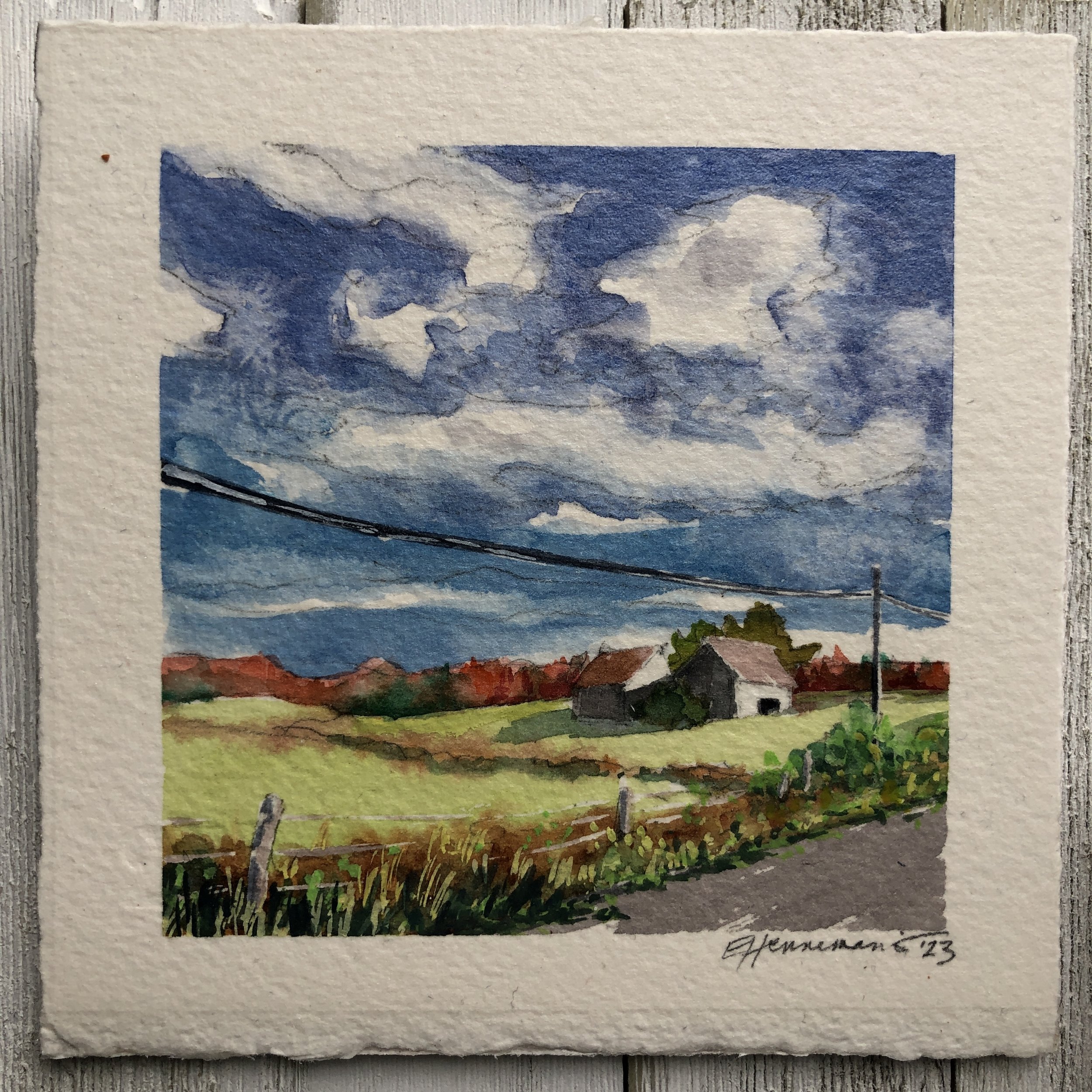 Clayton Road  • 6" x 6"• Watercolour • 300lb Arches on ¼” Hardboard • Varnished • $100
