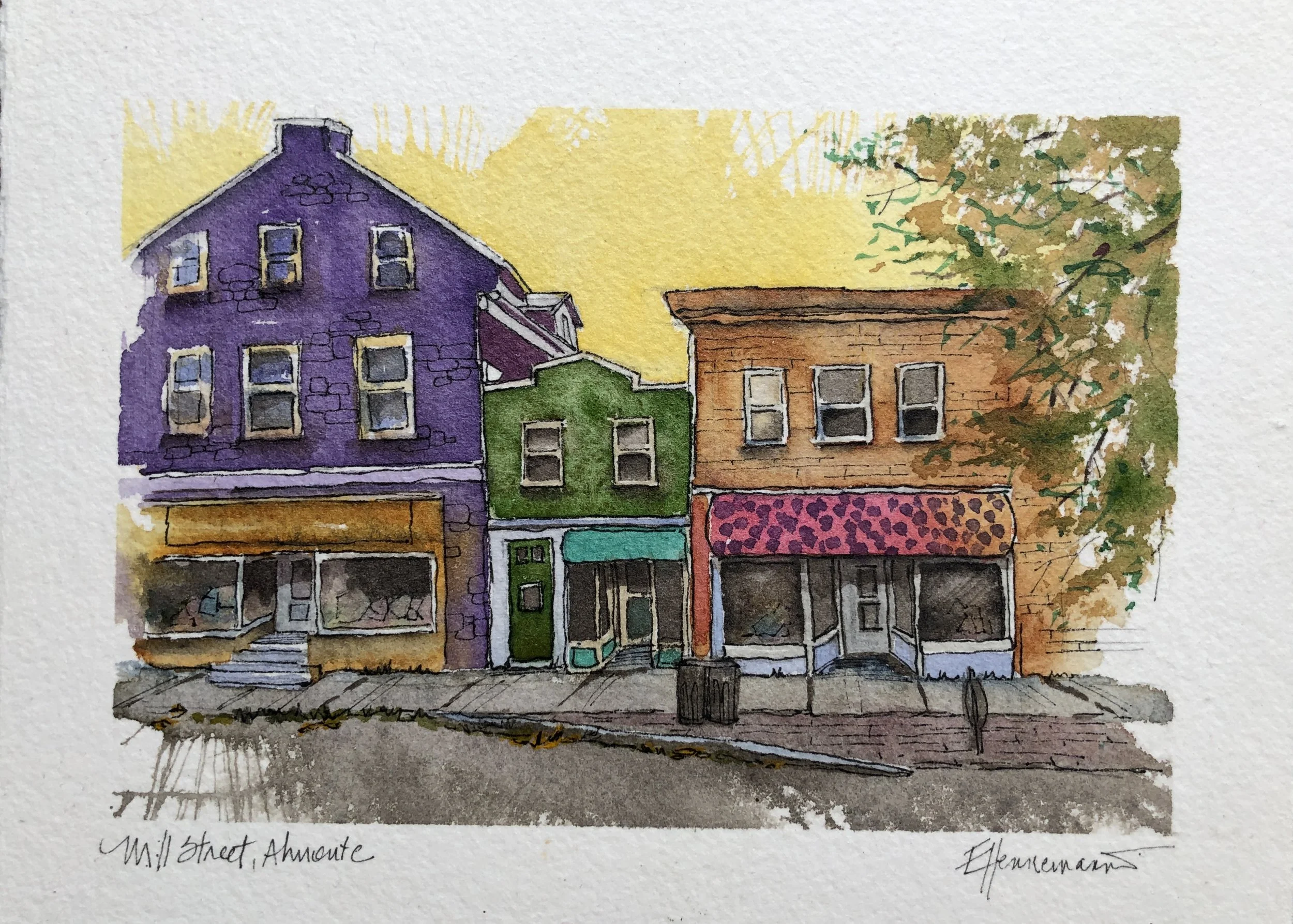 Mill Street, Almonte • 7.5" x 10"• Watercolour • 300lb Arches on ¼” Hardboard • Varnished • SOLD