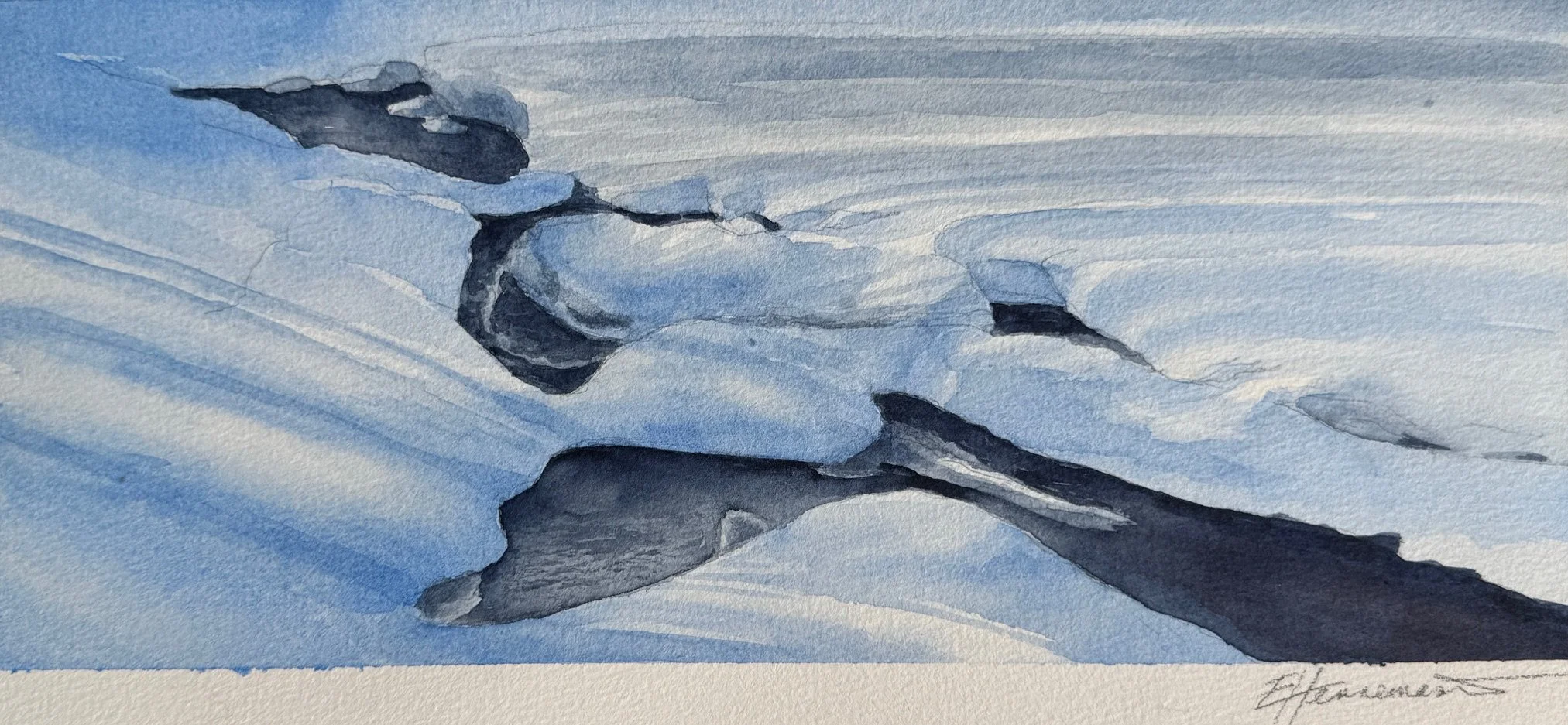 Late winter shadows | 5" x 12" | watercolour | 140lb Hahnemuhle