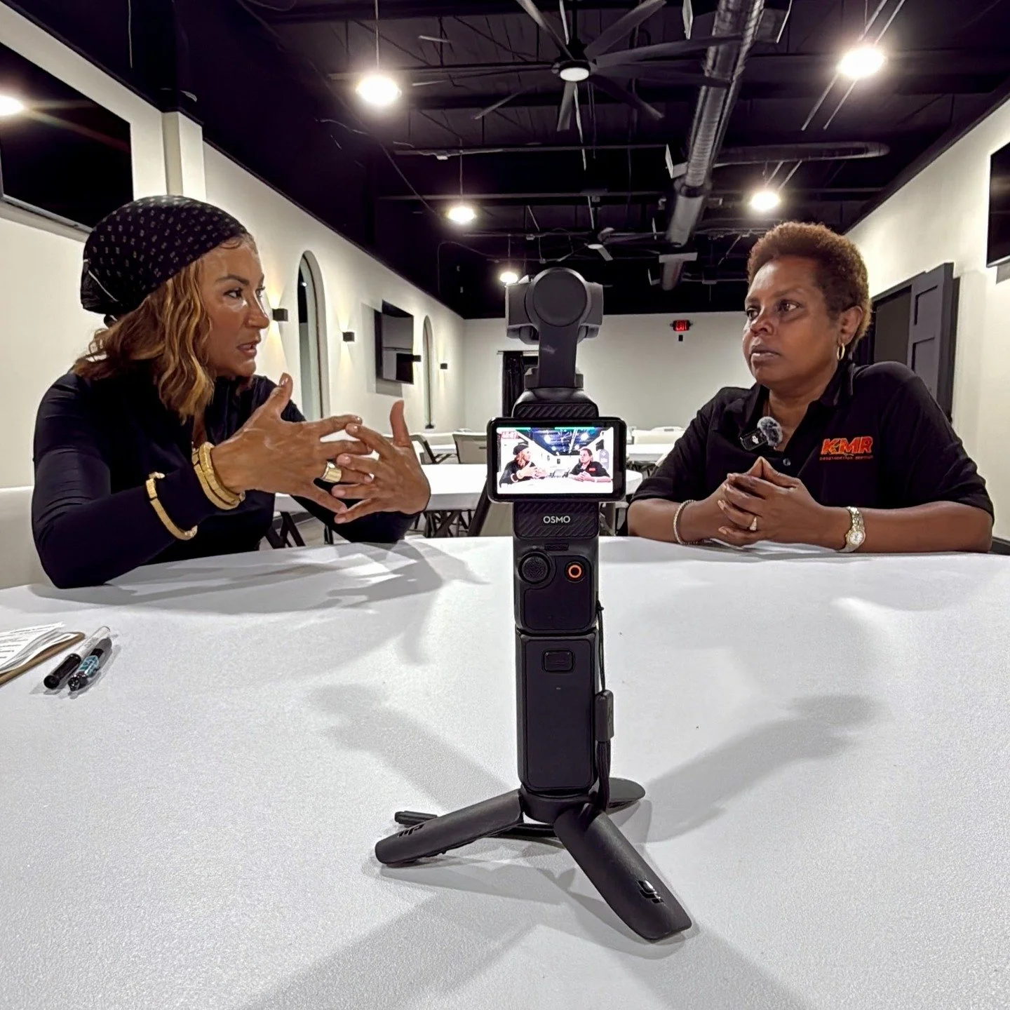 📹 BTS with @thereallaurensanders of The Elevate Project, and Kimberly Redd of KMR Construction Services 📹