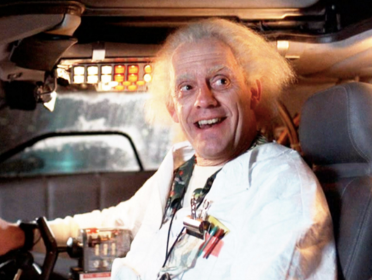 Doc Brown comes firmly entrenched in the Authority of Science. He’s a crazy, crazy dude in a lab coat .)