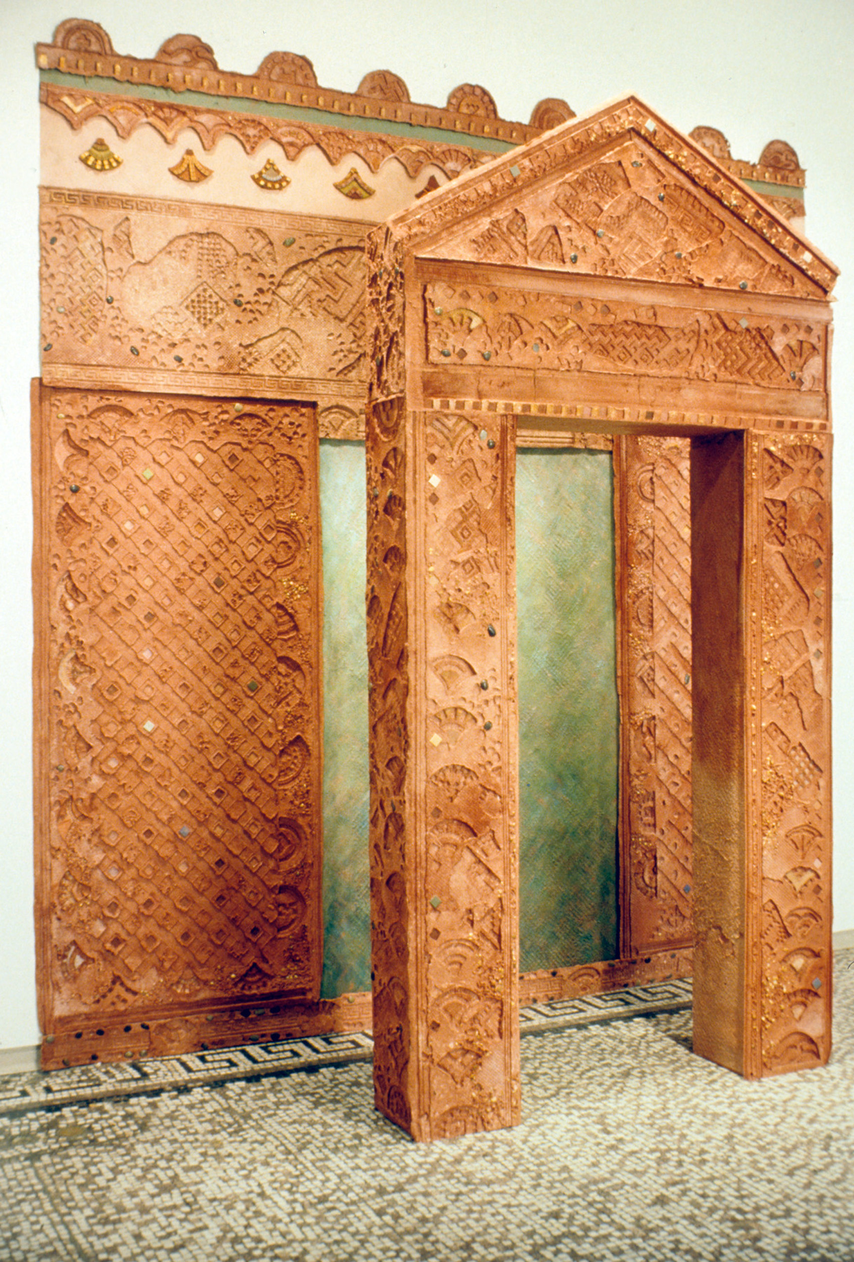   Door to the Secret , 1998 artist cast and pigmented abaca/cotton, clay, acrylic paint,&nbsp;100” H x 106” W x 30” D 