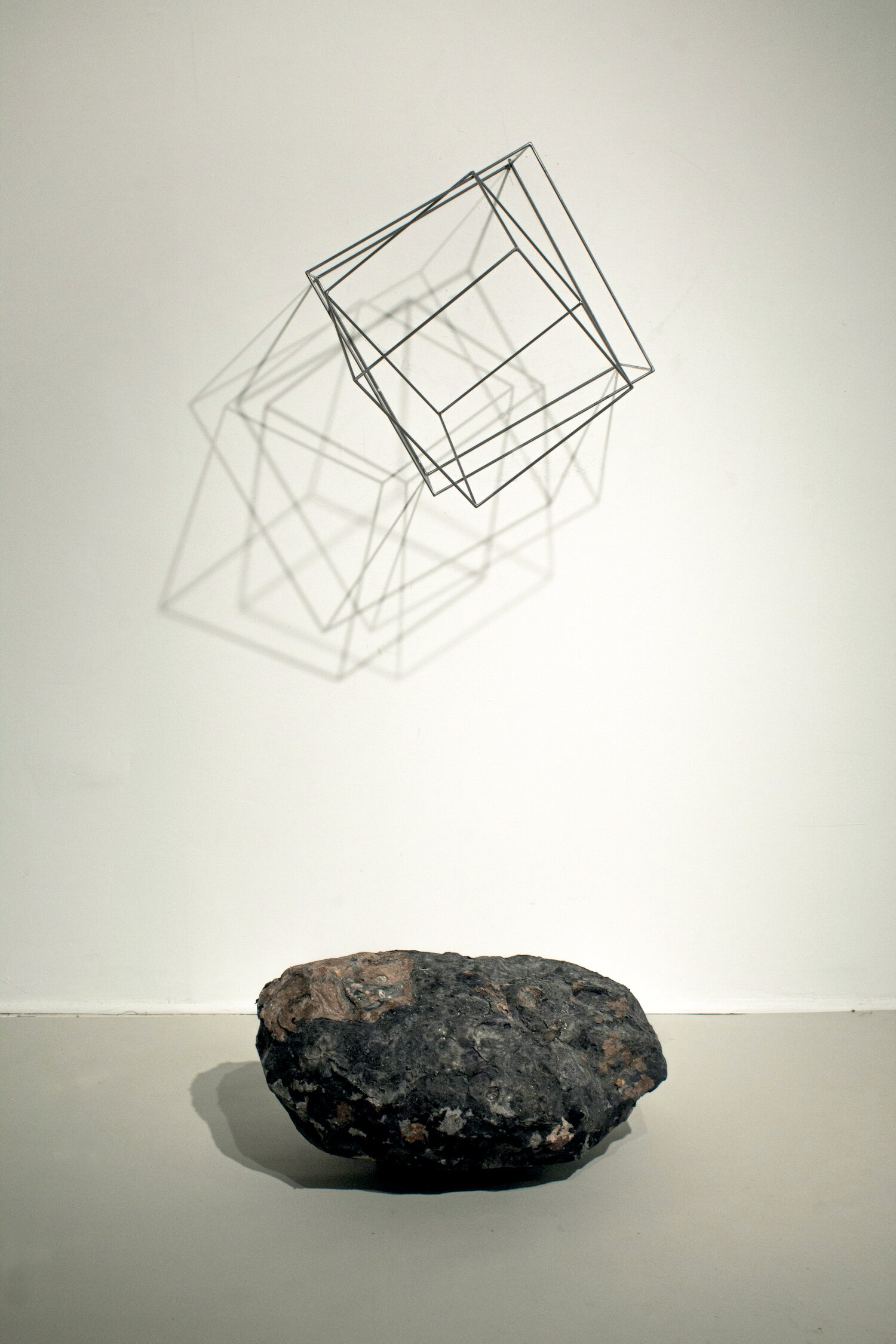  Conversations with an Asteroid , H 64”, W 28”, D 32”, Artist-cast and pigmented Abaca/cotton and 3/8 steel rod,  2020      