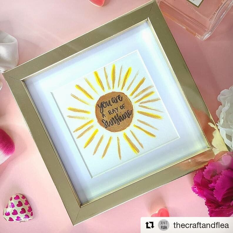 #Repost @thecraftandflea 💜
・・・
It&rsquo;s a bit gloomy out there today (where is summer?!) but take it from @yana.org.uk &amp; know that &lsquo;YOU are a ray of sunshine&rsquo; 🌞😌✨

Yana will be joining us at Guildford this Saturday along with a w