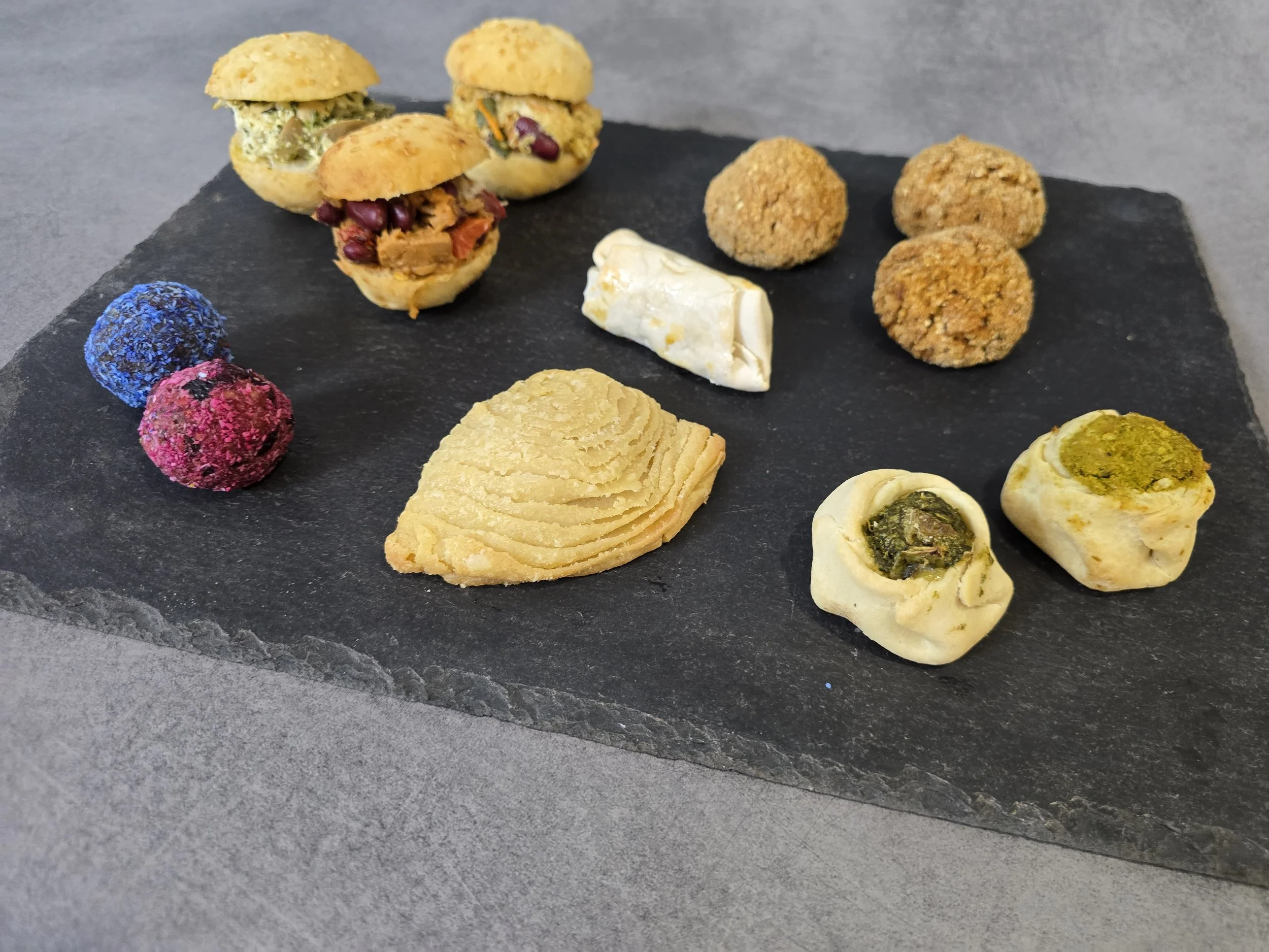 Frozen party platter with 12 vegan, sugar-free, gluten-free desserts from Anurakti Malta