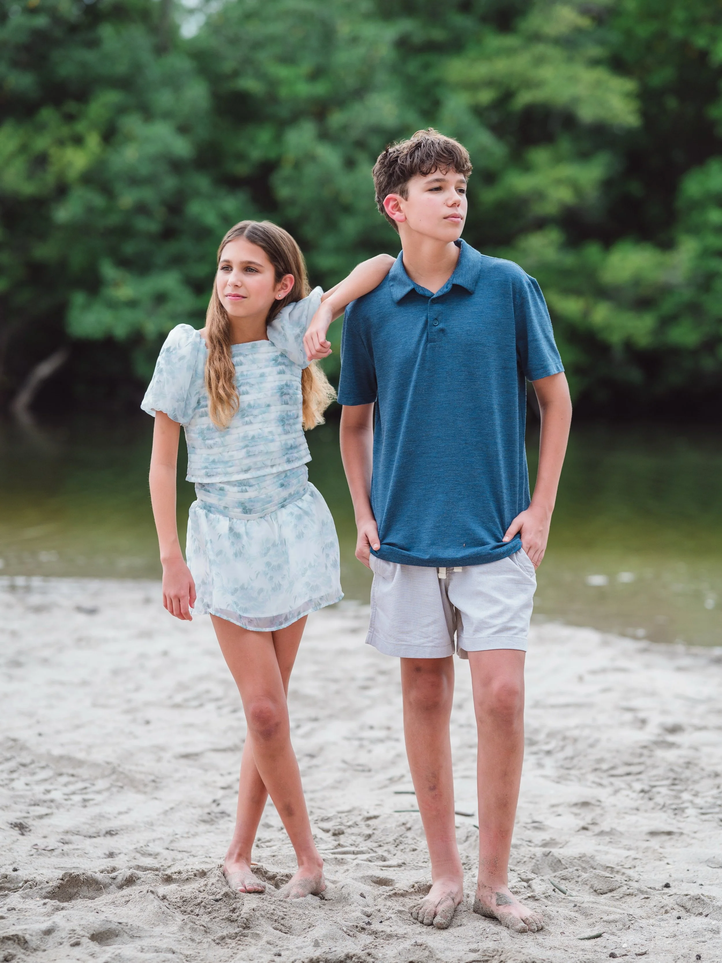 Sometimes it can be a struggle to find the right poses for brothers and sisters who are teens, but this brother-sister, duo were so fun, natural, and at ease, making for perfect sibling photos at the beach. We had the perfect South Florida beach day 
