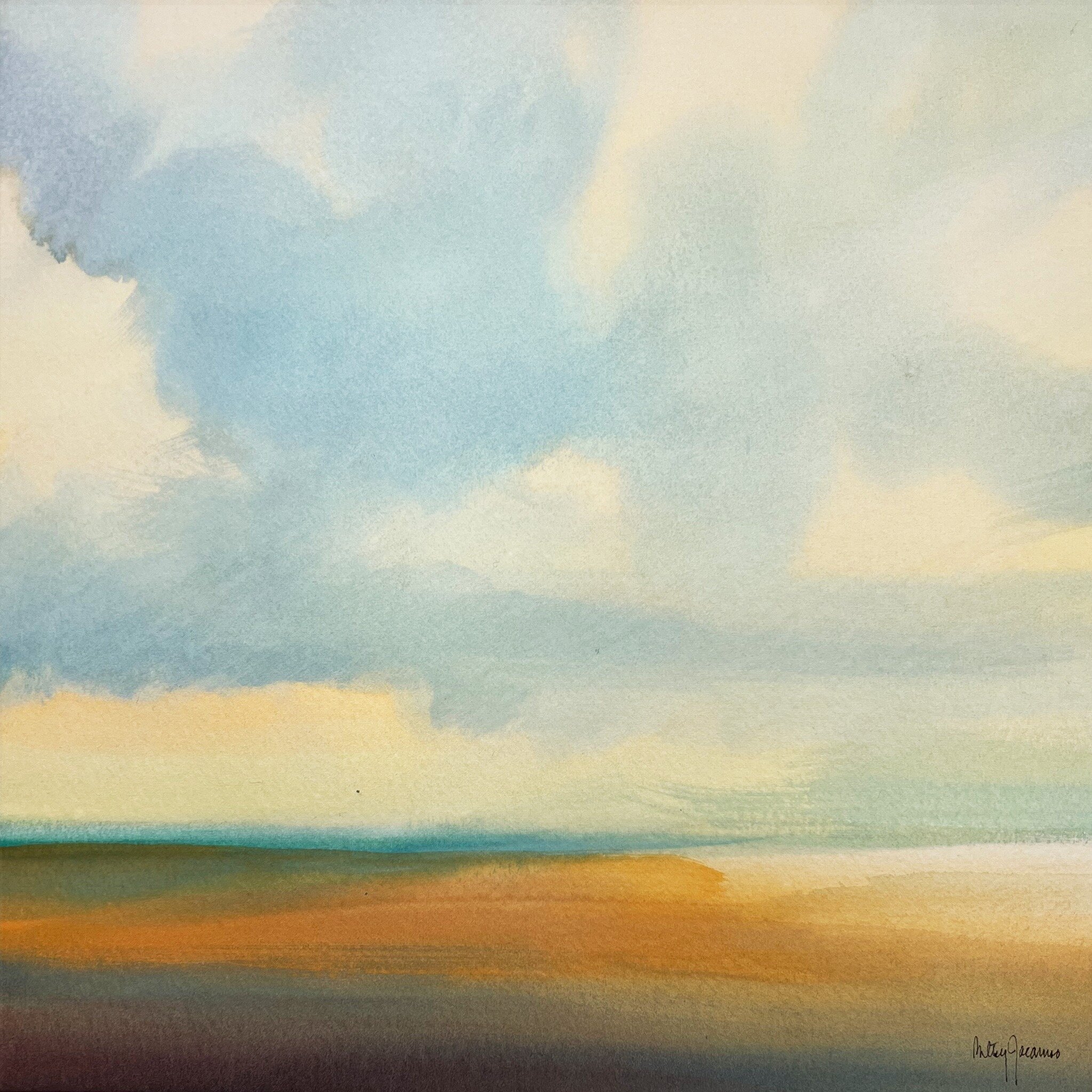 Amber Dream, watercolor on Arches 140#, 10 x 10 in. Matted. Betsy Jacaruso.