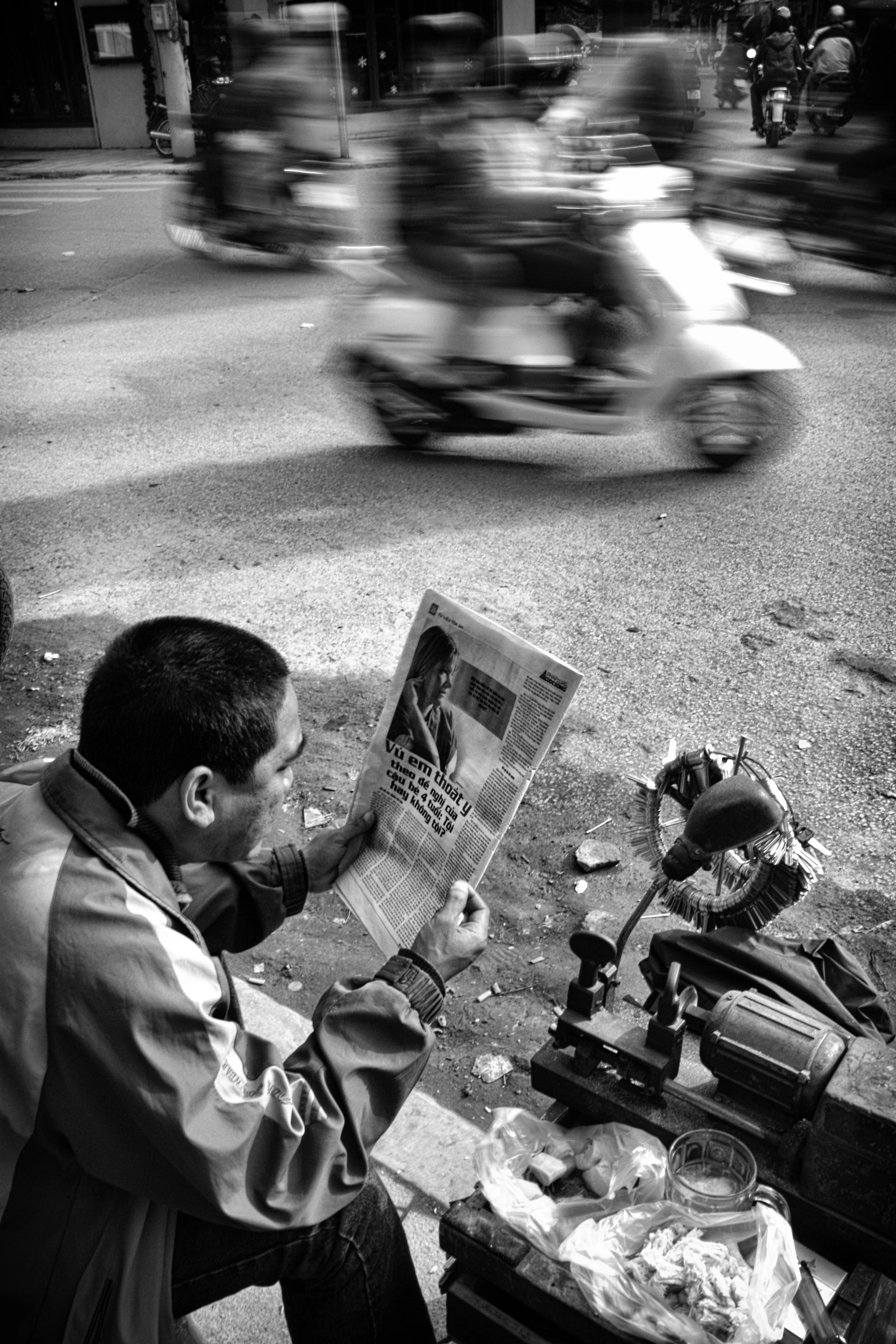 Hanoi sidewalks markets, Vietnam.