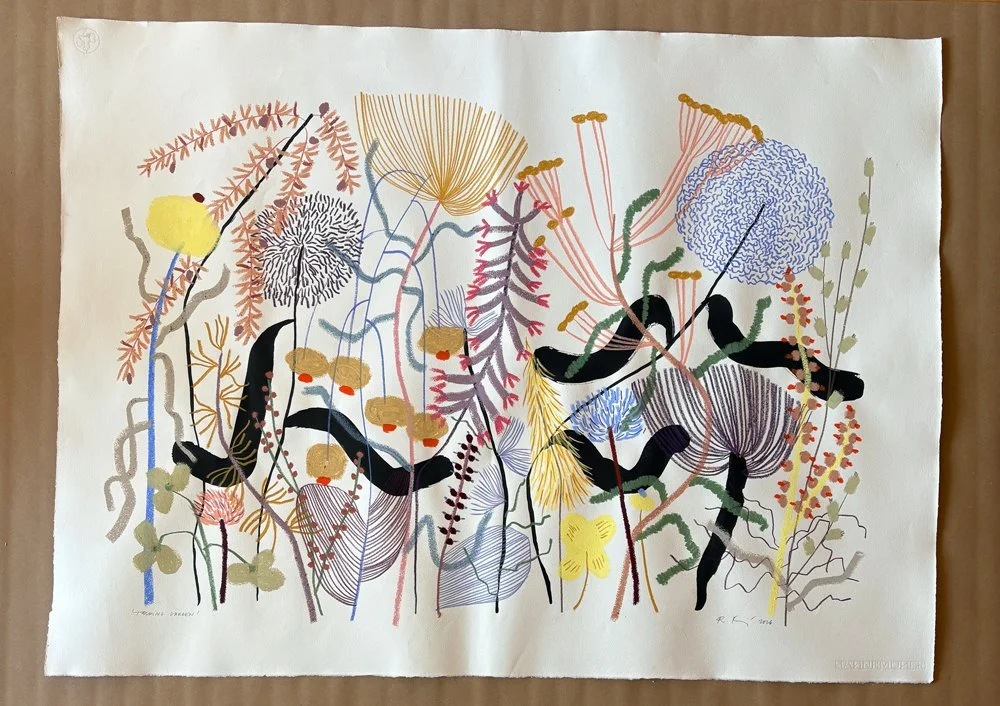 artwork, oil pastel on paper